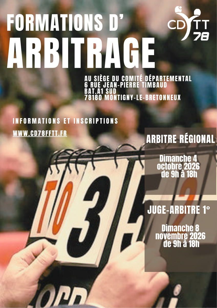Formations d'arbitrage 2026/2027