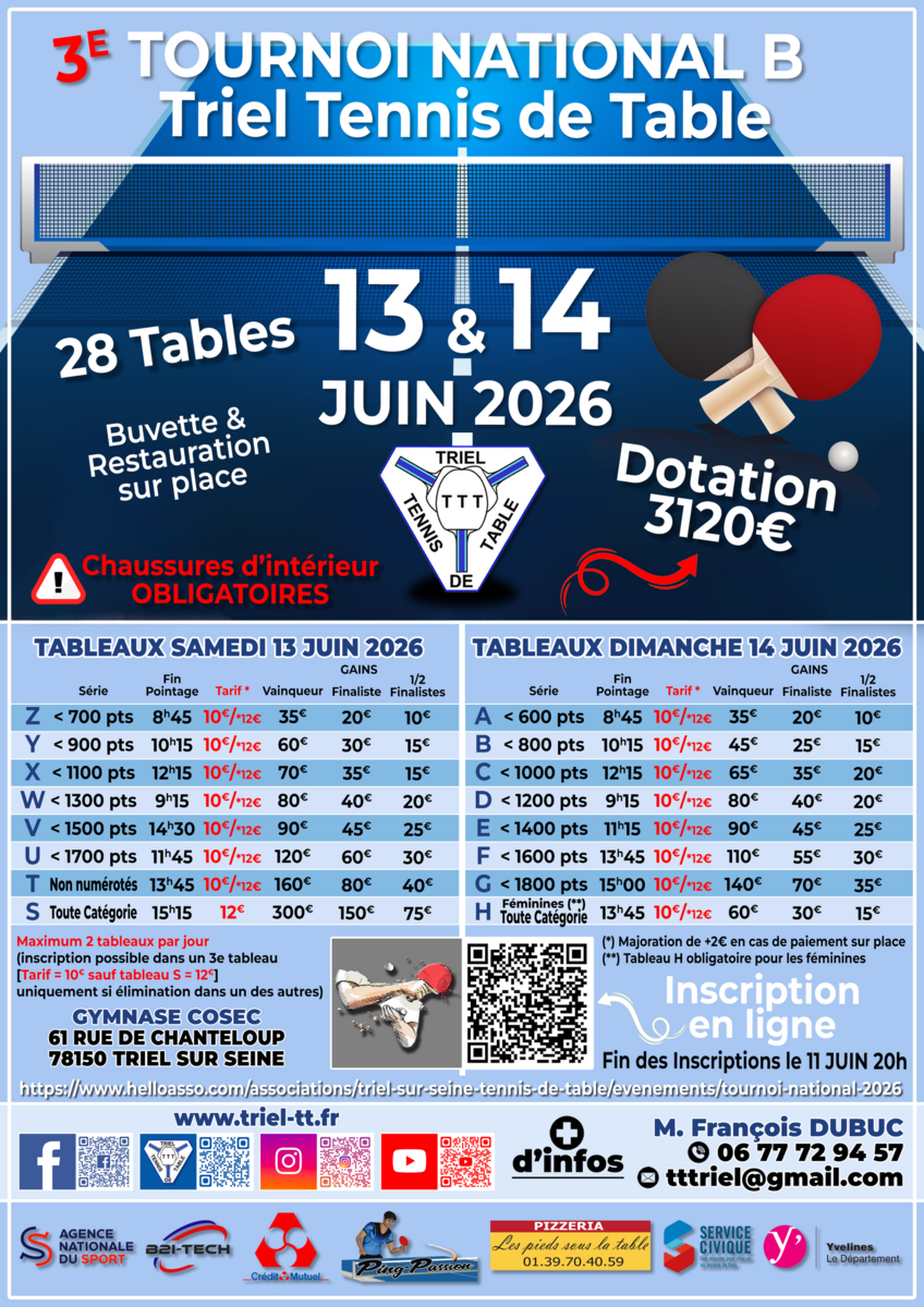 Tournoi National B Triel Tennis de Table