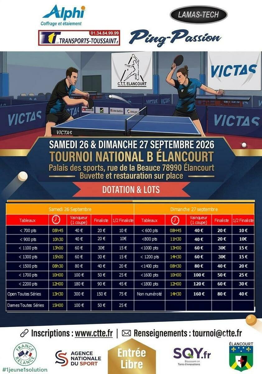 Tournoi National René REY Elancourt 2026